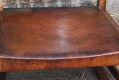 Image of the rich patina of the original leather.